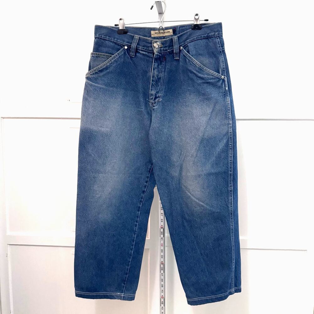 Y2K Baggy Carpenter Jeans Crop 34x26 Distressed Denim Pants